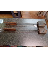 Pair Vtg Rome Industries Cast Iron Campfire Pie Iron Square Sandwich Cooker - $67.87 CAD