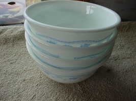 Corelle Morning Blue Deep Rice Bowls 12 Ounce Brand New X 4 Free Usa Shipping - £33.23 GBP