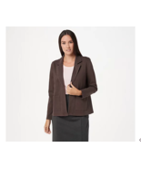 Women with Control Prime Stretch Denim Blazer Chocolate Size 3X A366082 - $305.44 MXN