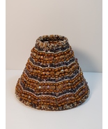 Vintage beaded lampshade with brown and metallic beads - $29.99
