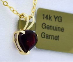 Natural 1.23 Ctw Garnet Pendant 14K Gold **Made In Usa** Free Appraisal Service - $131.67