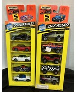 Matchbox 90s 5 Car Sets- Off Road &amp; Convertibles Vintage New In Boxes - £20.10 GBP