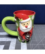 2011 Mud Pie Christmas Santa Figural Mug With Jingle Bell Coffee Cup 2 - $17.41