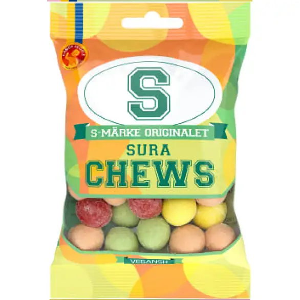 6x70g S-Märke Sura Chews Candy People sour candy bags - $29.69