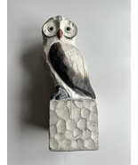 Vintage OWL Faux Carved Wood Statue White 11.5&quot; NB1 - €17,19 EUR