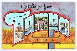 Postcard Greetings From Tampa Florida Large Letter E. C. Kropp - £8.51 GBP