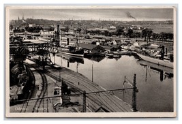 RPPC Birds Eye View of Harbor Odense Denmark UNP Postcard P28 - £3.90 GBP