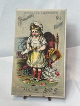 Antique 1800&#39;s Spurlock&#39;s No 5 Bluing Victorian Trade Card Girl With Doll - $29.65