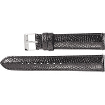 Men's 18 mm Regular Black Leather Lizard Grain Padded Watch Strap Band - $44.07