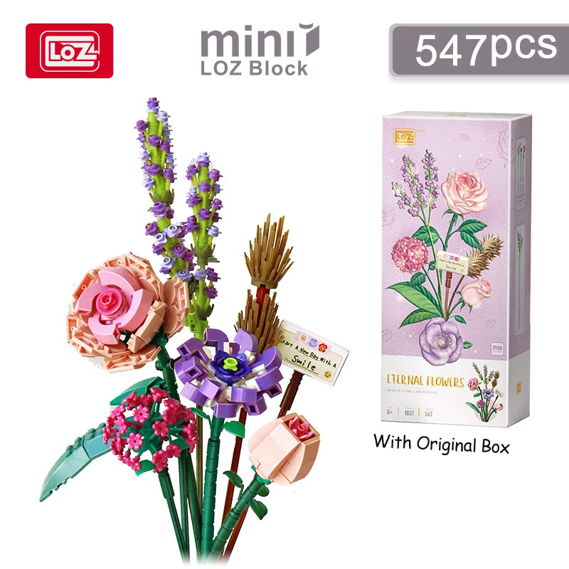 Game Fun Play Toys A LOZ MINI Eternal Flowers Rose Bouquet Diamond Sets Building - £31.97 GBP