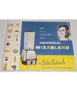 1953 Manual and Recipes UNIVERSAL MIXABLEND Blender by CARLTON FREDERICKS - $27.14 CAD