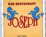Bar Restaurant Joseph and Nano Menu Saint Tropez France 1995 signed - $53.61