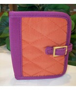 Vera Bradley Photo Holder Wallet Card Case Brag Book Snap Purple Orange EUC - $321.23 MXN