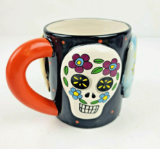 3D Sugar Skulls Coffee Mug Day of the Dead Dia De Los Muertos Haunted Holiday - £11.84 GBP
