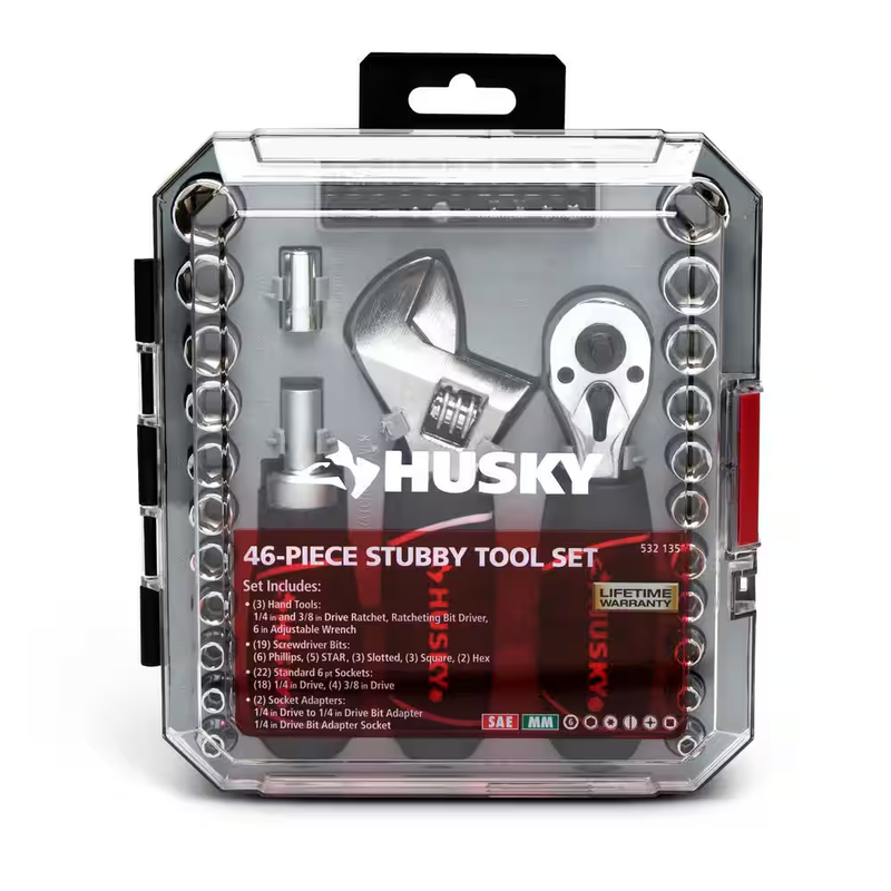 1/4 In. and 3/8 In. Stubby Ratchet and Socket Set (46-Piece) Item image 9