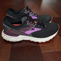 Brooks Adrenaline GTS 19 Womens Running Shoes Black Purple Orange Size 9.5 M - £26.89 GBP