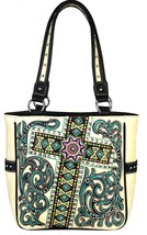 Montana West Handbag Purse Western Tote Shoulder Bag Colorful Embroidered Cross - £43.58 GBP