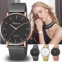 GENEVA Womens Classic Quartz Stainless Steel Wrist Watch Bracelet Watches - £23.97 GBP