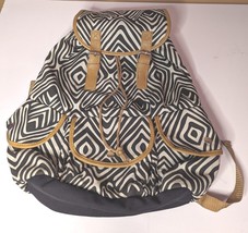 EMMA &amp; CHLOE Backpack Black &amp; White Animal Print Zebra Aztec School Fash... - £16.42 GBP