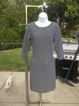 Nwot Talbots Cute Navy Striped Knit Dress 6P - £20.59 GBP