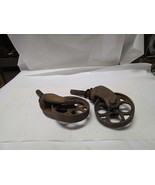 2pcs Standard Pressed Steel Co. Cast Iron Factory Cart Casters Wheels In... - €85,35 EUR