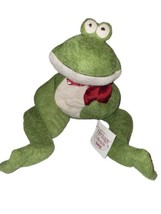 Ganz Heritage Collection frog Plush Stuffed Animal Green with red heart bow 15&quot; - £7.33 GBP