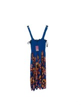 New With Tag Ace Fashions Blue Floral Tropical Smocked Sundress Women’s ... - £15.22 GBP