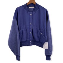Free People Hollaback Bomber Jacket Snap Front Blue XS New - £52.93 GBP