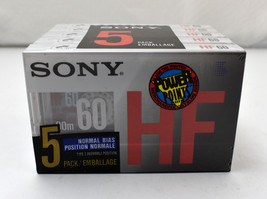 5 Sony Blank HF 60 Min Audio Cassette Recording Tape Normal Bias - New, Sealed - $11.35