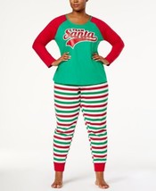 allbrand365 designer Womens Plus Team Santa Pajama Set,1X - $39.59