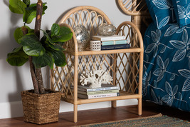 Kristy Natural Brown Rattan 2-Tier Display Shelf - $431.00