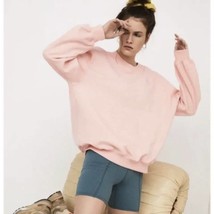 FOR LOVE &amp; LEMONS Coral Pink Alex Oversized Crewneck Sweatshirt Small New - £49.13 GBP