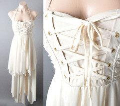 Lace Up Corset Bustier Renaissance Fairy Tale Handkerchief Ballet Gown D... - $47.98 CAD