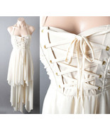 Lace Up Corset Bustier Renaissance Fairy Tale Handkerchief Ballet Gown D... - $47.98 CAD