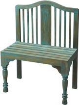 Bench Turned Front Legs Heritage Distressed Solid Wood Hand-Painted Pain - $1,169.00