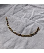 Gold Over Sterling Silver Multi Color Gemstone Tennis Bracelet Marked FA... - $672.16 MXN