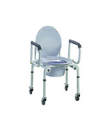 Aluminum Commode with Drop Arms &amp; Wheels - $424.19 CAD