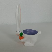 Dept 56 Easter Bunny Rabbit Long Ears Egg Cup Holder Paper Mache Lavender 3.75&quot; - £9.31 GBP
