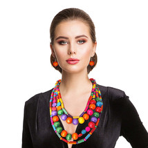 Rainbow Mixed Wooden Bead Necklace - €36,99 EUR