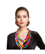 Rainbow Mixed Wooden Bead Necklace - €37,09 EUR