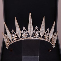 KMVEXO Baroque Geometric Crystal Crown Girls Wedding Hair Accessories Bridal Tia - £18.42 GBP