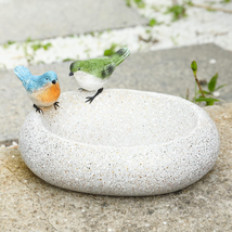 Bird Baths for Outdoors, Antique Outdoor Garden Bird Bath Resin Birdbath Bowl wi - £34.97 GBP