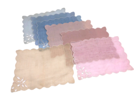 Vintage 1940s Handkerchiefs Lot Rainbow Pastel Lot Cut Out Womens Set 7 ... - €23,97 EUR
