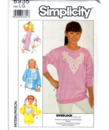 Simplicity Sewing Pattern 8935 Size LG Girls&#39; Decorated Knit Sweatshirt ... - £5.11 GBP
