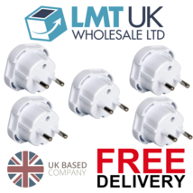 5-Pack UK to EU Travel Adapter 2 Pin to 3 Pin Plug Converter for Europe Holiday - £5.78 GBP
