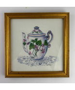 Britt Ryan Watercolor Pitcher Litho Beautiful Ornate Gold Framed 9.25&quot; X... - $14.01