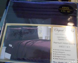 Elegant Comfort 1500 thread count Egyptian cotton 4 pcs King set - plum new - £19.90 GBP