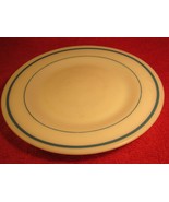 Vintage FIRE KING 9&quot; Dinner Plate WHITE with blue rings bands [Z184] - £9.45 GBP