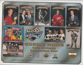 1992-93 Gordie Howe Upper Deck Hockey Heroes #03816 Limited Ed. Sheet Nrmt - $14.45