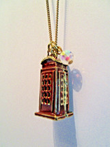 WDW Disney UK Phone Booth Charm Enamel Metal  Pendant 18&quot; necklace chain - £3.85 GBP